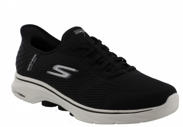 MEN'S Skechers Slip-ins: GO WALK 7 - Free Hand 2 216648 BKW  Black and White